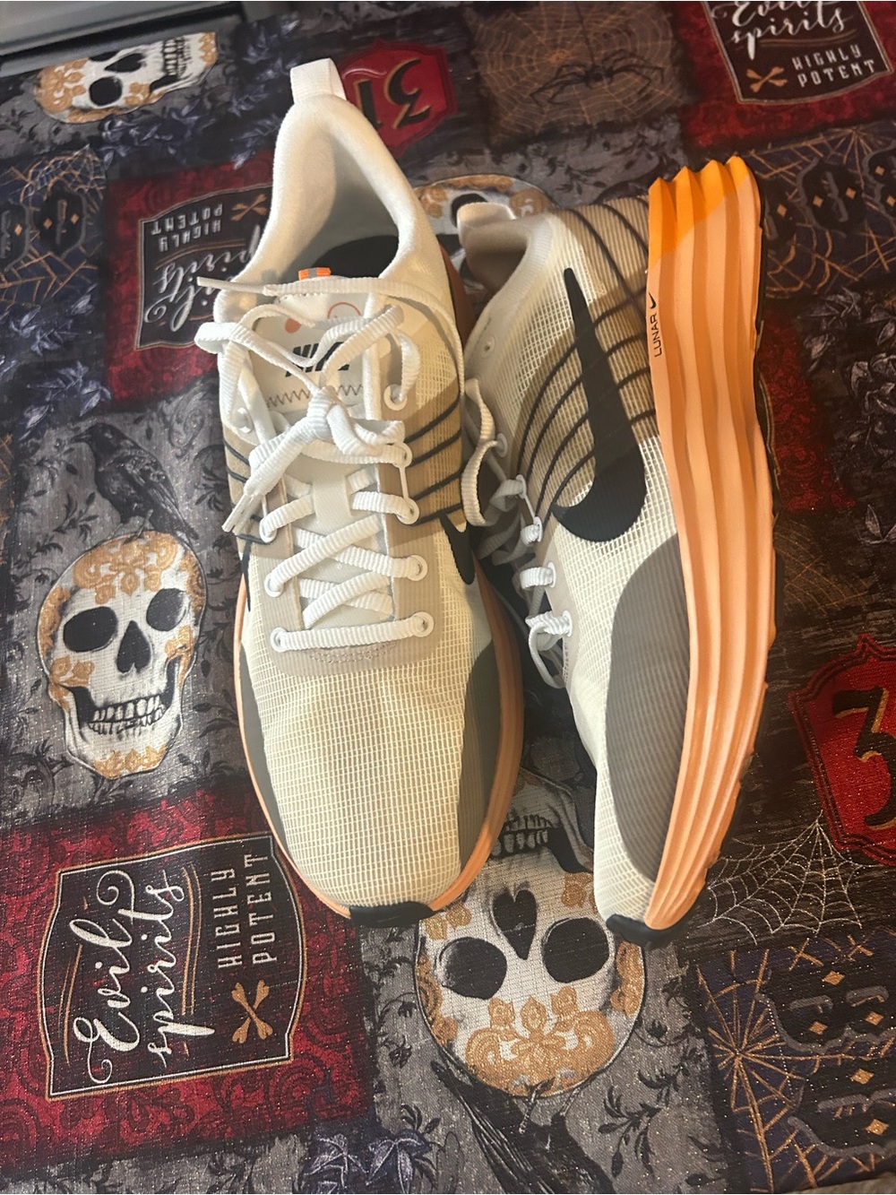 Nike Men’s Athletic Shoes - Cream Upper with Orange Sole